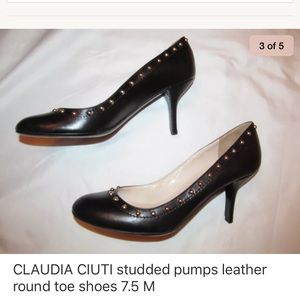 CLAUDIA CIUTI studded round toe pumps shoes